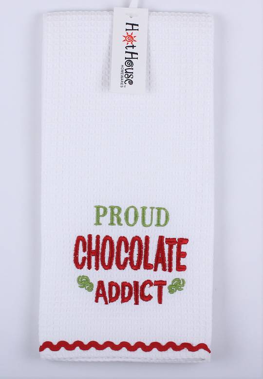 Tea towel "Proud chocolate addict" Code: T/T-GF/CHO/ADD. Delivery October 2022